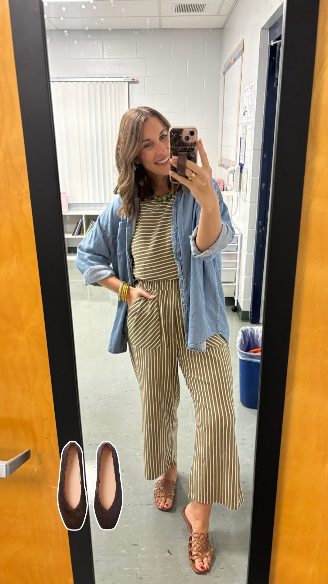 The striped set I’ve been wearing all summer works for fall, too! I’d keep the denim shirt and switch to flats for cooler mornings. 🍂

Fall outfit, transition outfit, Amazon loft

#LTKootd #LTKSeasonal #LTKSaleAlert