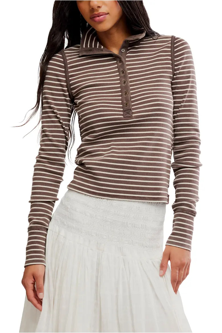 Lake Stripe Rib Henley (Women) | Nordstrom | Nordstrom