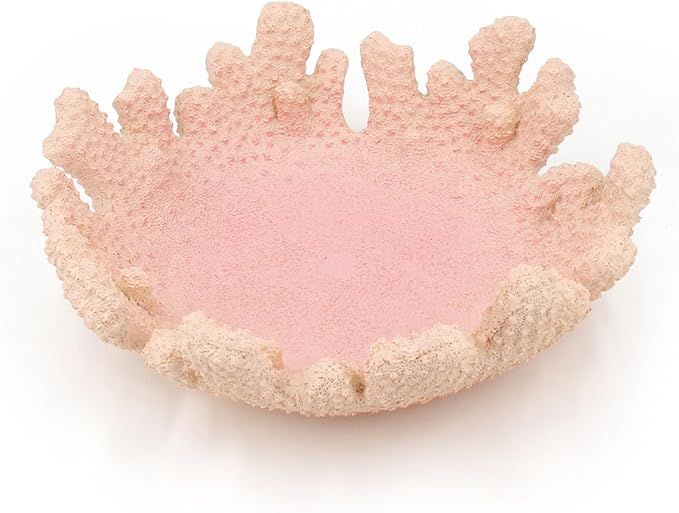 Pink Coral Reef Textured Decorative Bowl,9.45" Medium Resin Decorative Centerpiece Bowl for Coast... | Amazon (US)