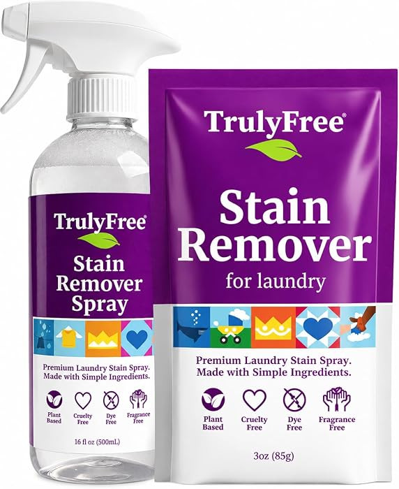 Truly Free Laundry Stain Remover Spray - 16oz + 1 Fill, 3oz | Amazon (US)