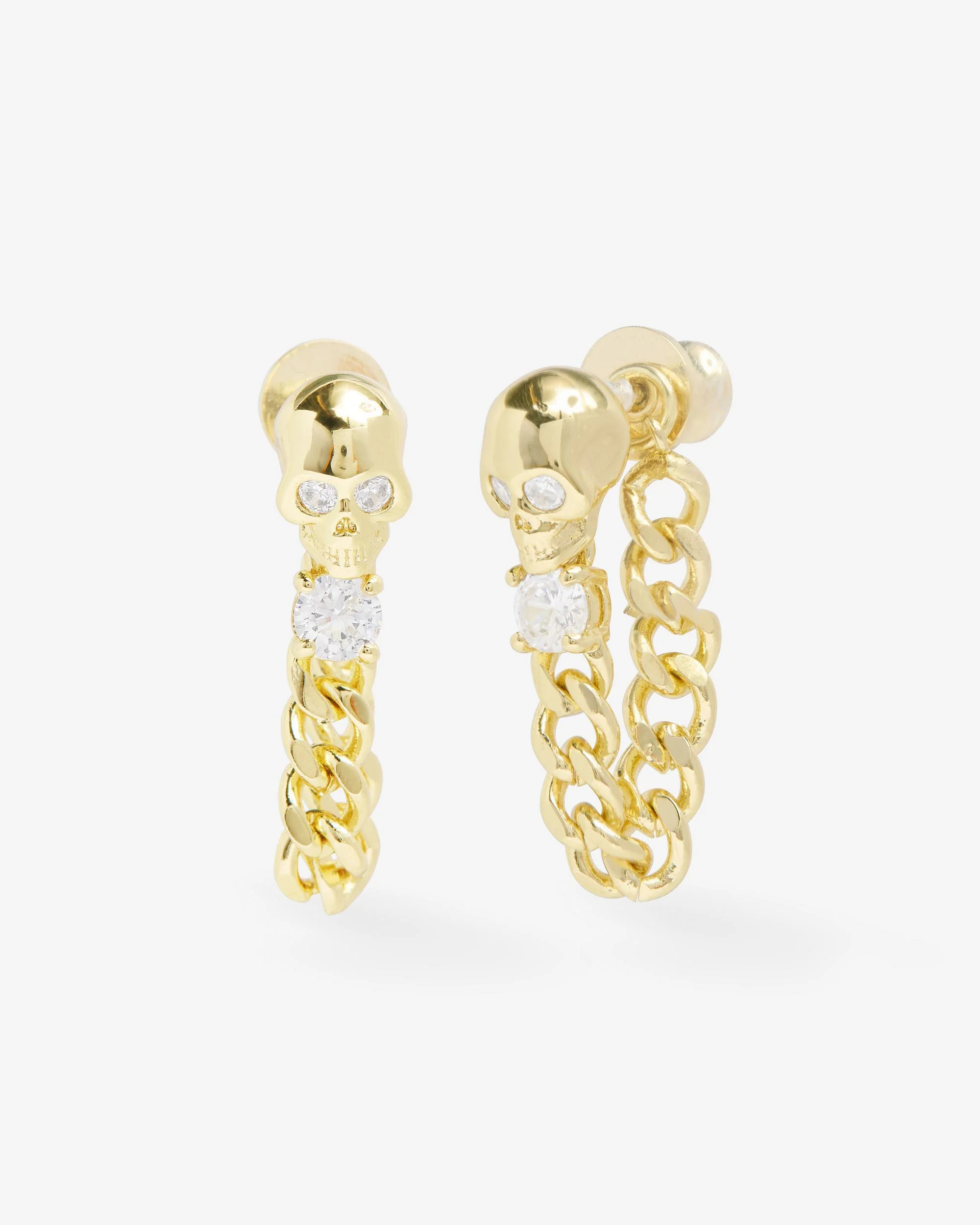 Ride or Die Soft Hoops - Gold|White Diamondettes | Melinda Maria Jewelry