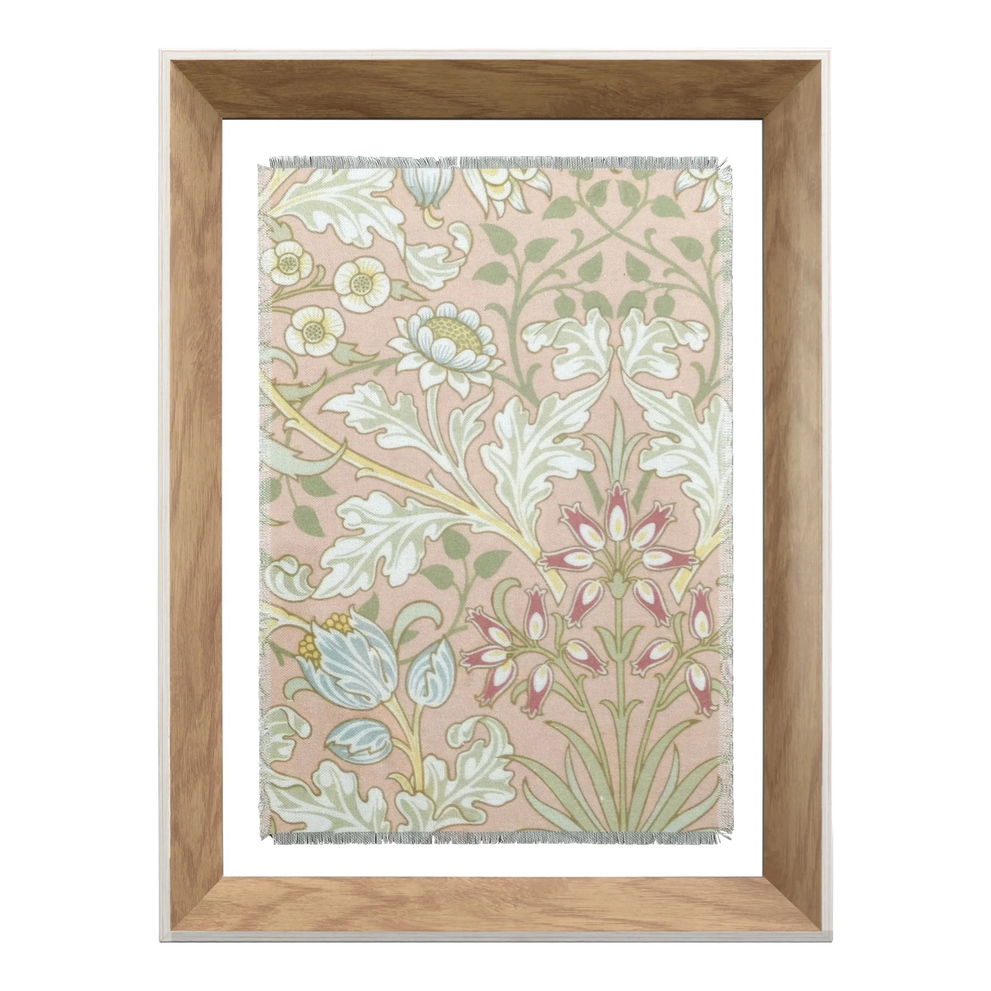 Beautiful by Drew Vintage Floral Pattern Framed Linen Wall Art, William Morris Botanical Textile ... | Walmart (US)