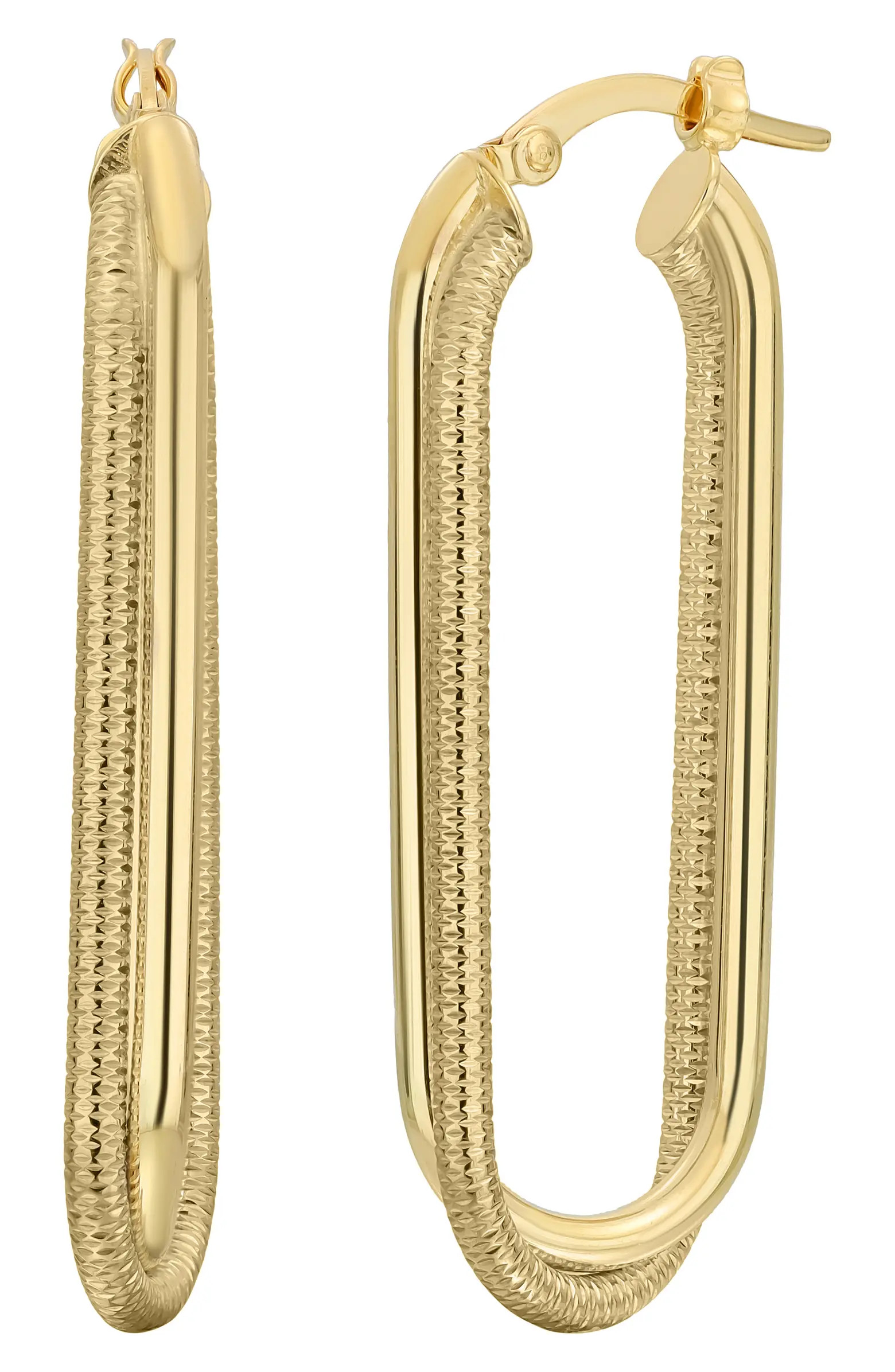 14K Gold Textured Square Hoop EarringsBony Levy | Nordstrom