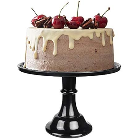 11" Black Plastic Cake Stand | Melamine Wedding Cake Stand | Pretty Cake Stands for Dessert Table |  | Amazon (US)