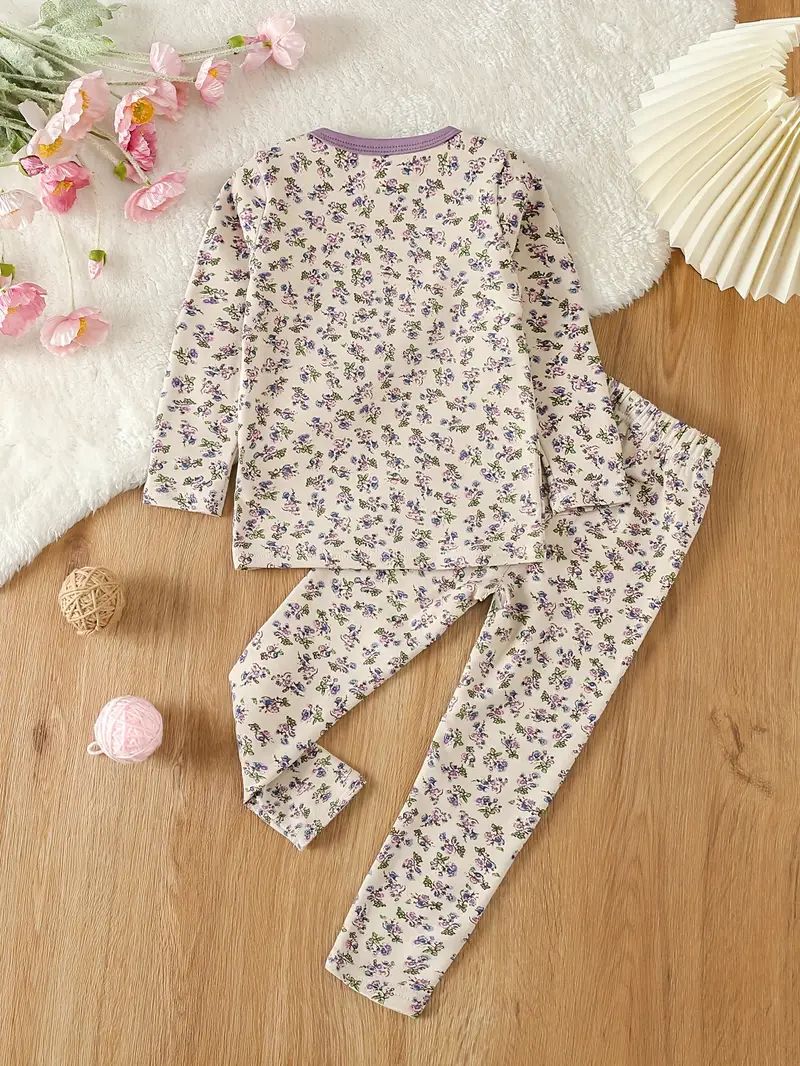 Toddler Girls Pajama Sets Allover Vintage Floral Pattern - Temu | Temu Affiliate Program
