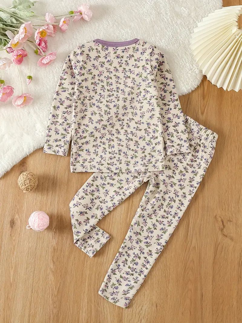 Toddler Girls Pajama Sets Allover Vintage Floral Pattern - Temu | Temu Affiliate Program