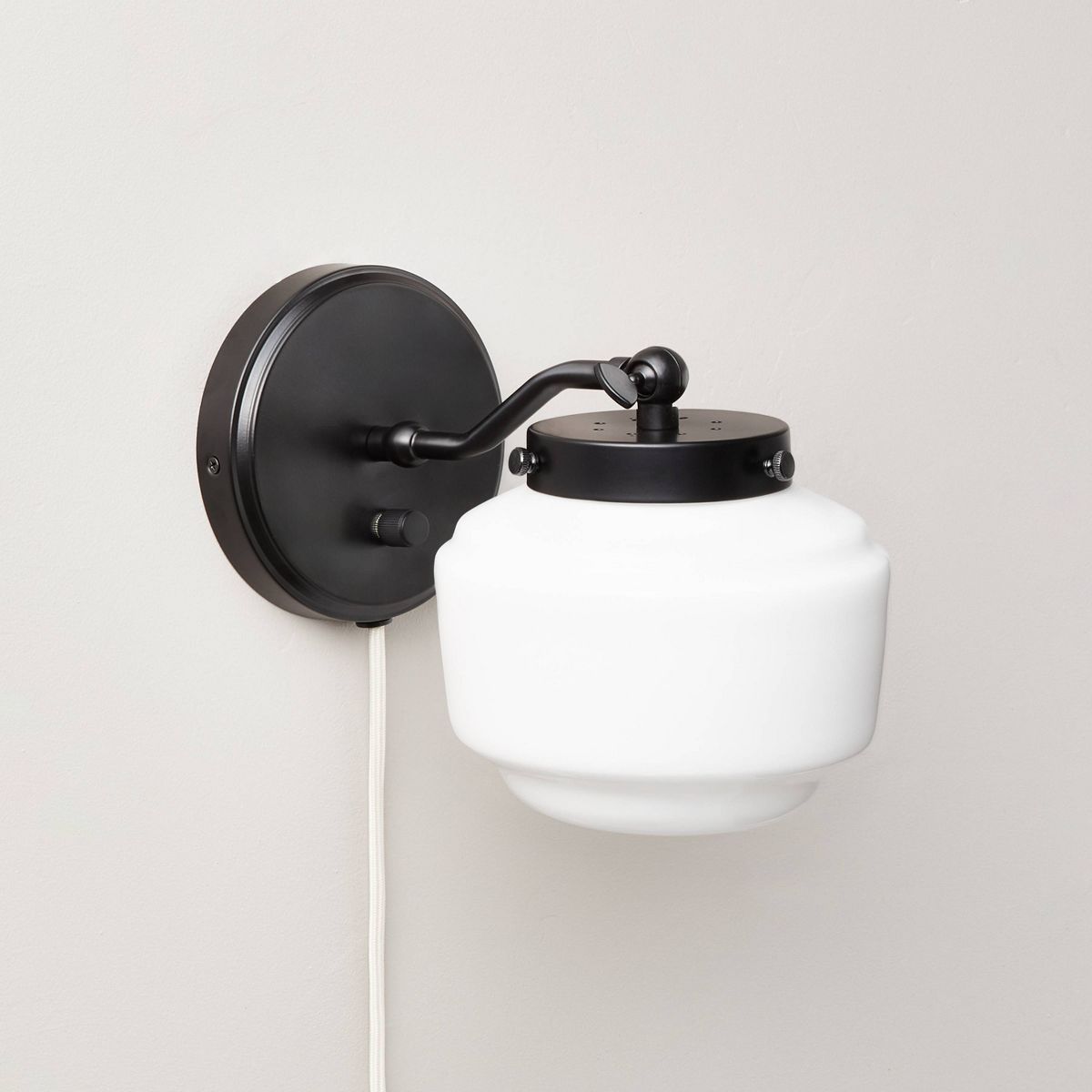 Milk Glass Solid Wall Sconce Black/White - Hearth & Hand™ with Magnolia | Target
