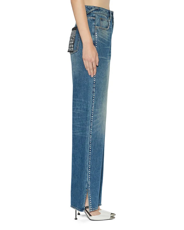 Womens Playback Texas Blue Studded Relaxed Denim Jeans  | Ksubi ++ | Ksubi (US)