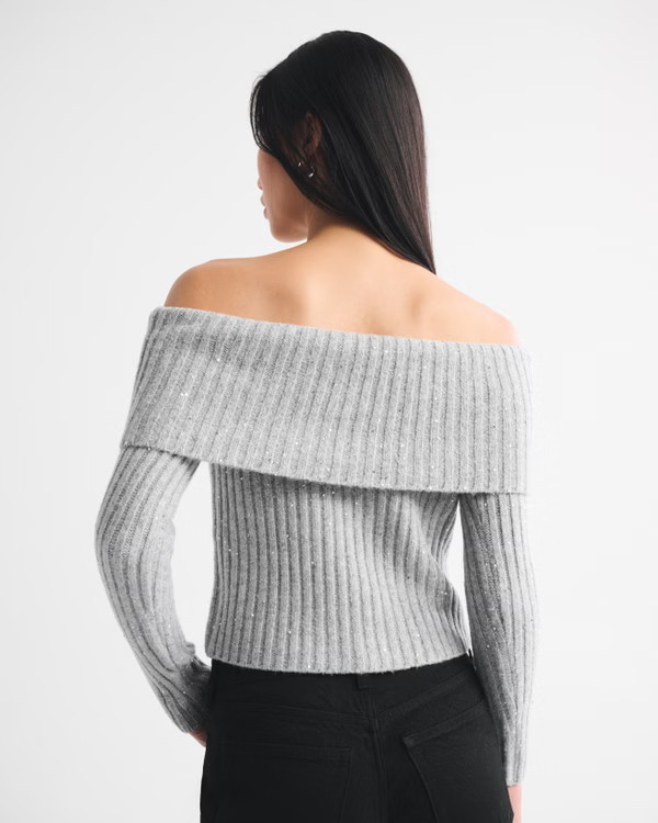 Ribbed Foldover Off-The-Shoulder Sweater | Abercrombie & Fitch (US)
