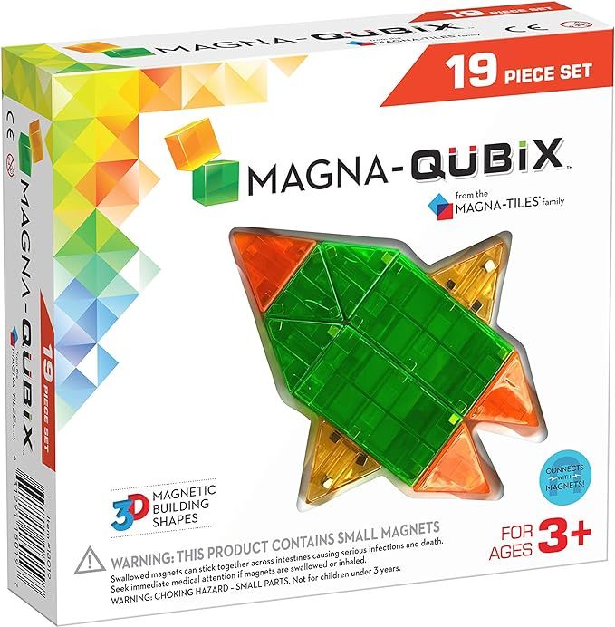 Magna-Qubix 19-Piece Set, The Original Magnetic Building Blocks for Creative Open-Ended Play, Edu... | Amazon (US)