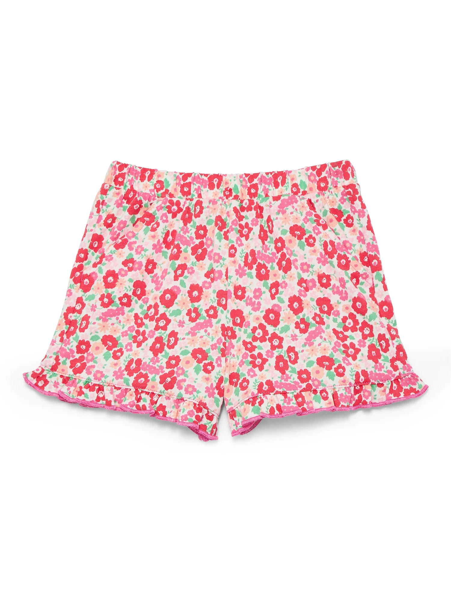 Wonder Nation Toddler Girls Ruffle Hem Shorts, Sizes 18M-5T | Walmart (US)
