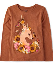 Girls Deer Graphic Tee - s/d copperpenny | The Children's Place