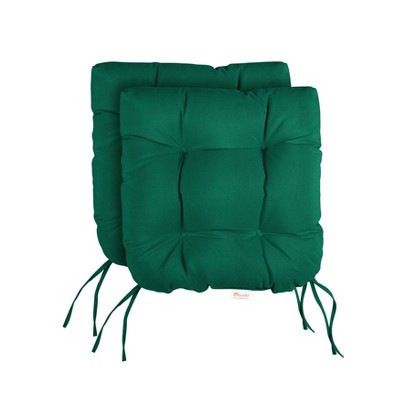2pc 19" x 19" x 3" Sunbrella U-Shaped Chair Cushions with Ties, Weather-Resistant Forest Green - Sorra Home | Target