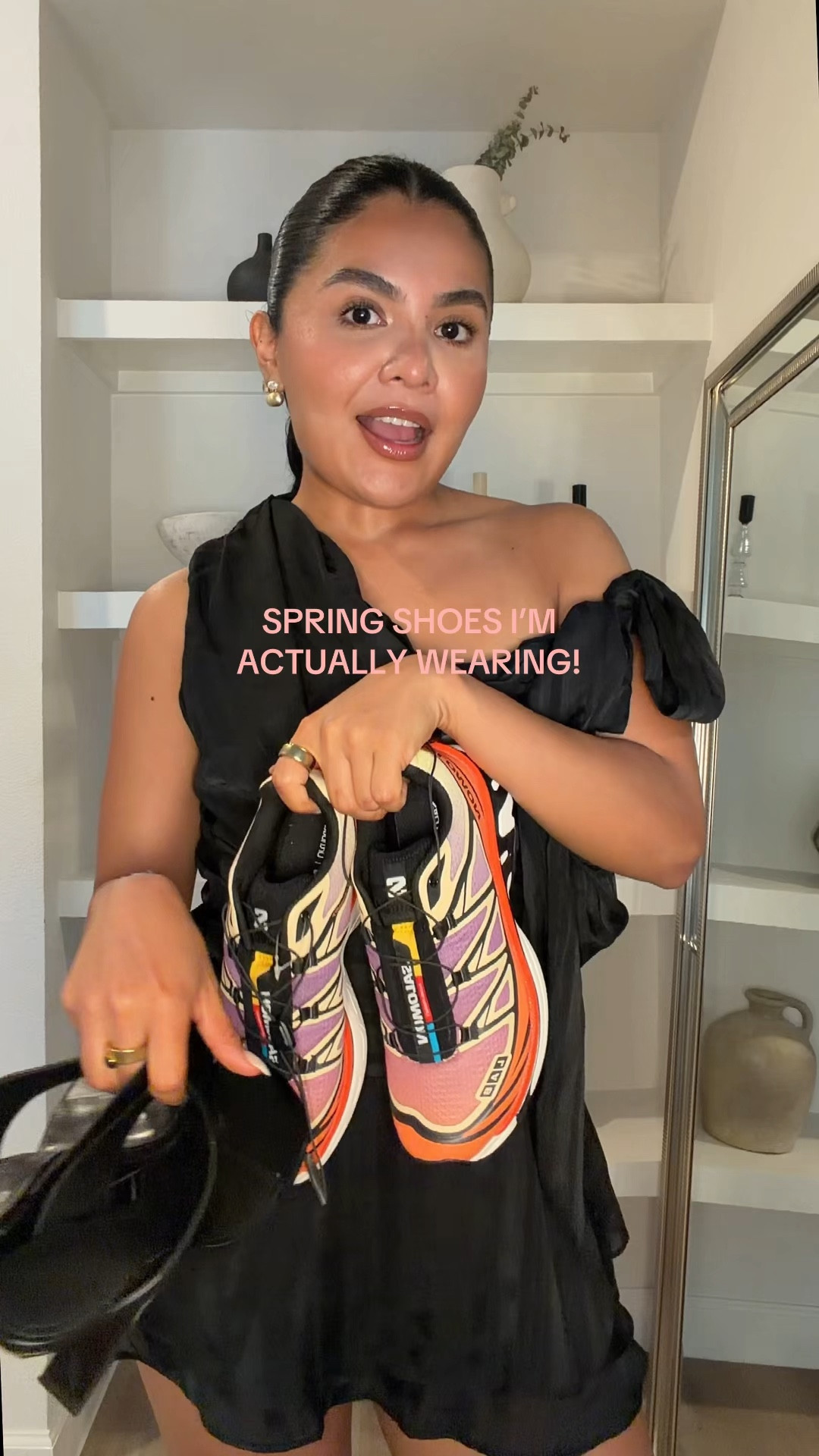 A few new in shoes for spring!!!🌅👟💗 wearing medium sweatshirt + US4 dress but it’s short so I should’ve sized up 