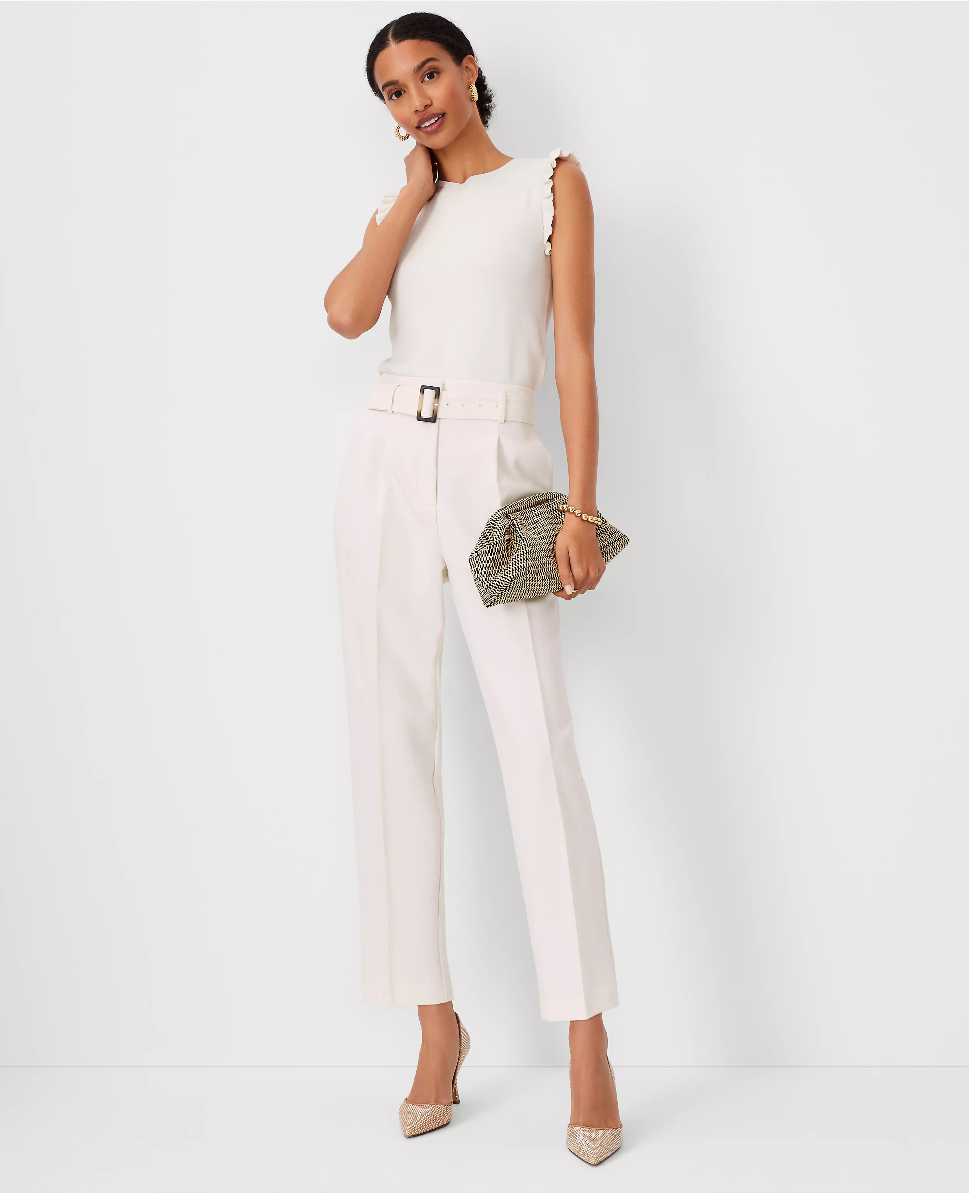 The Belted Taper Pant | Ann Taylor (US)