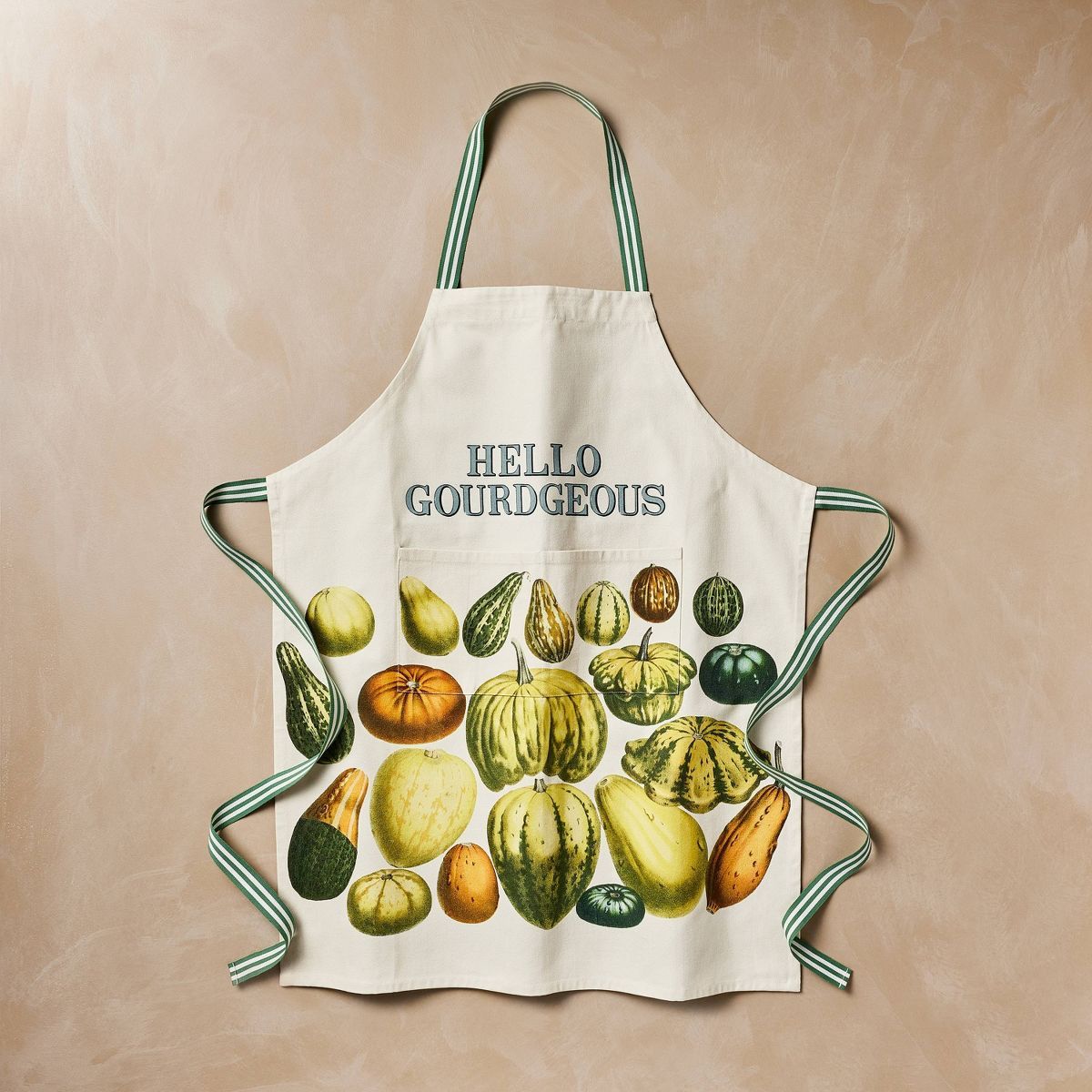 27"x34" Fall "Hello Gourdgeous" Cotton Kitchen Apron - John Derian for Target | Target