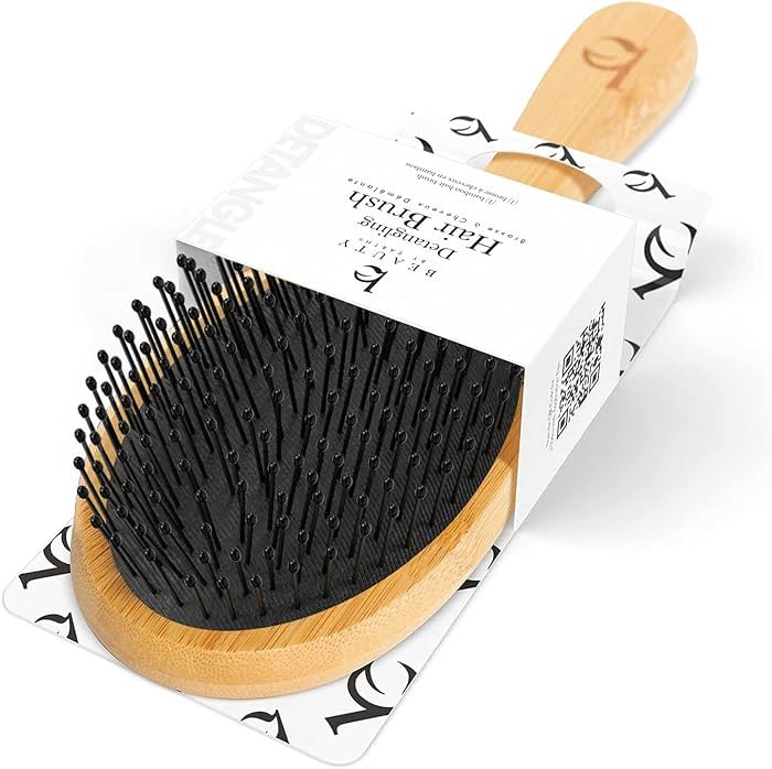 Detangler Bristle Bamboo Hair Brush - For Women, Men, and Kids, Versatile for Wet or Dry Hair, Us... | Amazon (US)