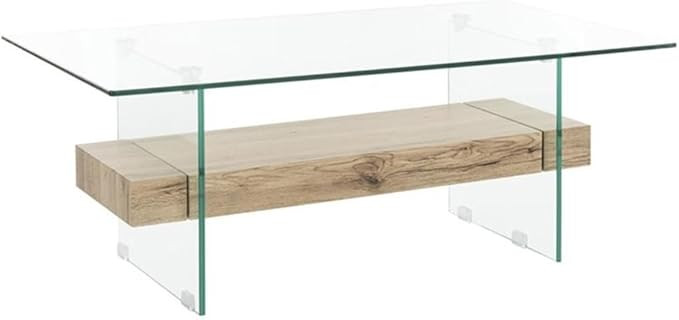 Safavieh Home Kayley Natural and Glass Coffee Table | Amazon (US)