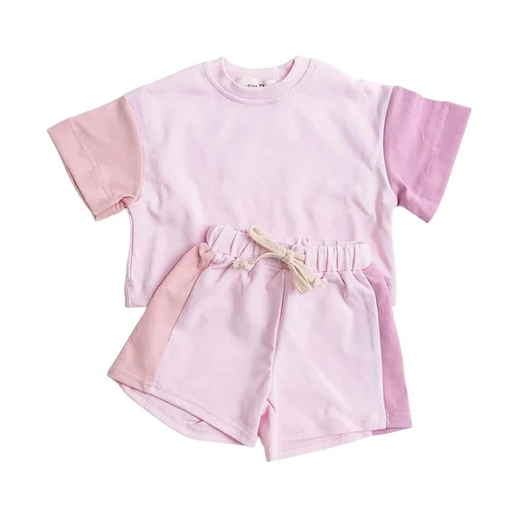 TOWED22 Baby Girl 2Pcs Summer Clothes Set Cute Print Tee and Denim Shorts Play Outfit 6M-2T(Pink,... | Walmart (US)