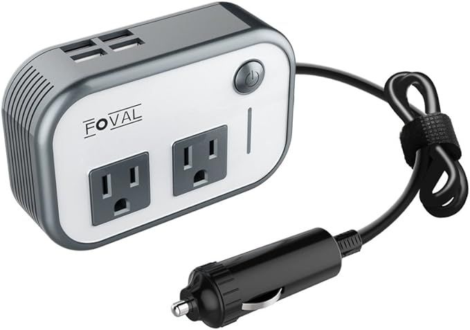FOVAL 200W Car Power Inverter DC 12V to 110V AC Car Charger with 4 USB Ports Car Adapter for Plug... | Amazon (US)