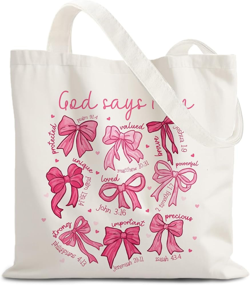 God Says You are Christian Canvas Tote Bags for Women, Inspirational Christian Gifts for Women | Amazon (US)