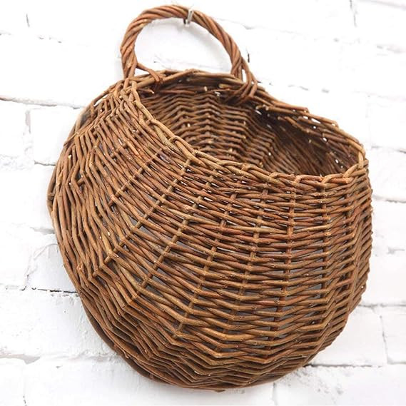 MOTINA Handmade Woven Hanging Basket Natural Wicker Haning Storage Basket for Home Garden Wedding... | Amazon (US)