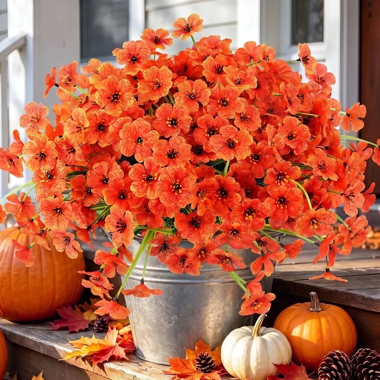 Scidweet Fall Artificial Flowers Outdoors, 24 Bundles Autumn Fake Plants Faux Silk flowers Fall D... | Walmart (US)