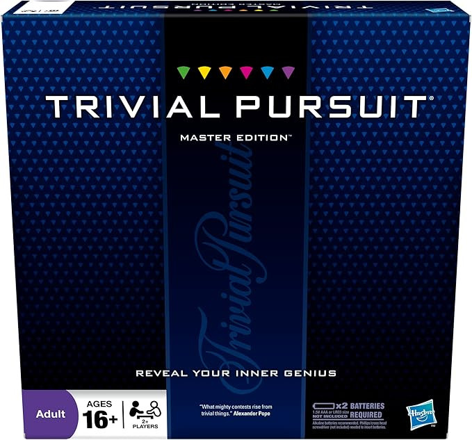 Hasbro Gaming Trivial Pursuit Master Edition Trivia Game, Board Games for Adults and Teens, Inclu... | Amazon (US)