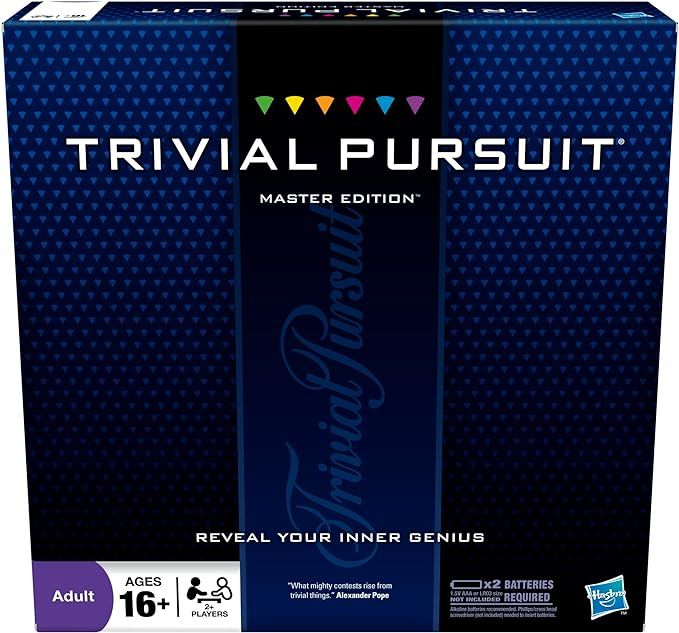 Hasbro Gaming Trivial Pursuit Master Edition Trivia Game, Board Games for Adults and Teens, Inclu... | Amazon (US)