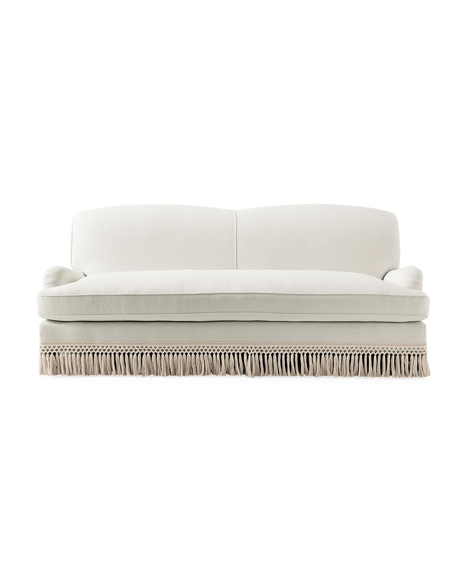 Miramar Fringed Sofa in Perennials Basketweave | Serena and Lily