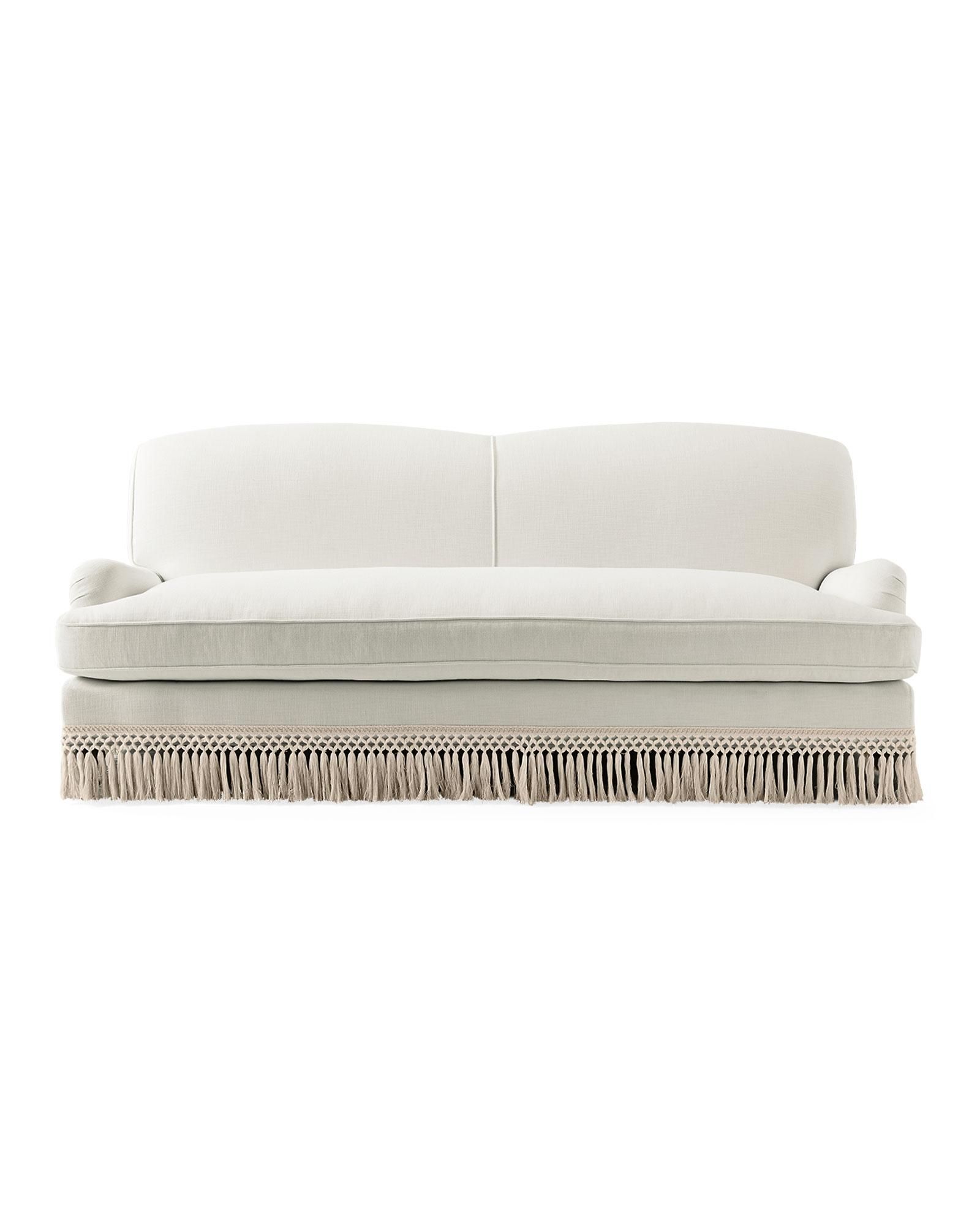 Miramar Fringed Sofa in Perennials Basketweave | Serena and Lily