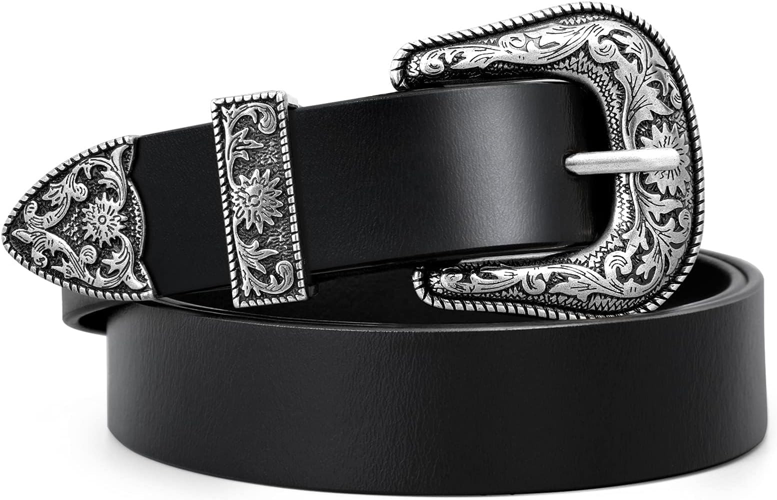 WERFORU Western Belt For Women,Cowgirl Cowboy Belt For Jeans Pants With Silver Vintage Western Bu... | Amazon (US)