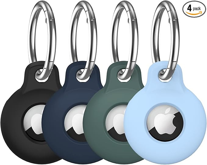 VAGAWEI AirTag Holder Keychain Compatible with Apple AirTag, 4 Pack AirTag Case Item Finders Trac... | Amazon (US)
