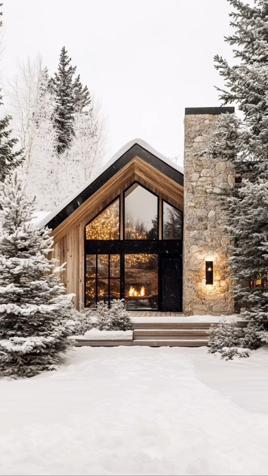 Mountain living, modern style. We're celebrating the snowfall from inside this home design, where warm wood details meet stunning contrast in every corner. 🤍

#LTKSeasonal #LTKSaleAlert #LTKHome