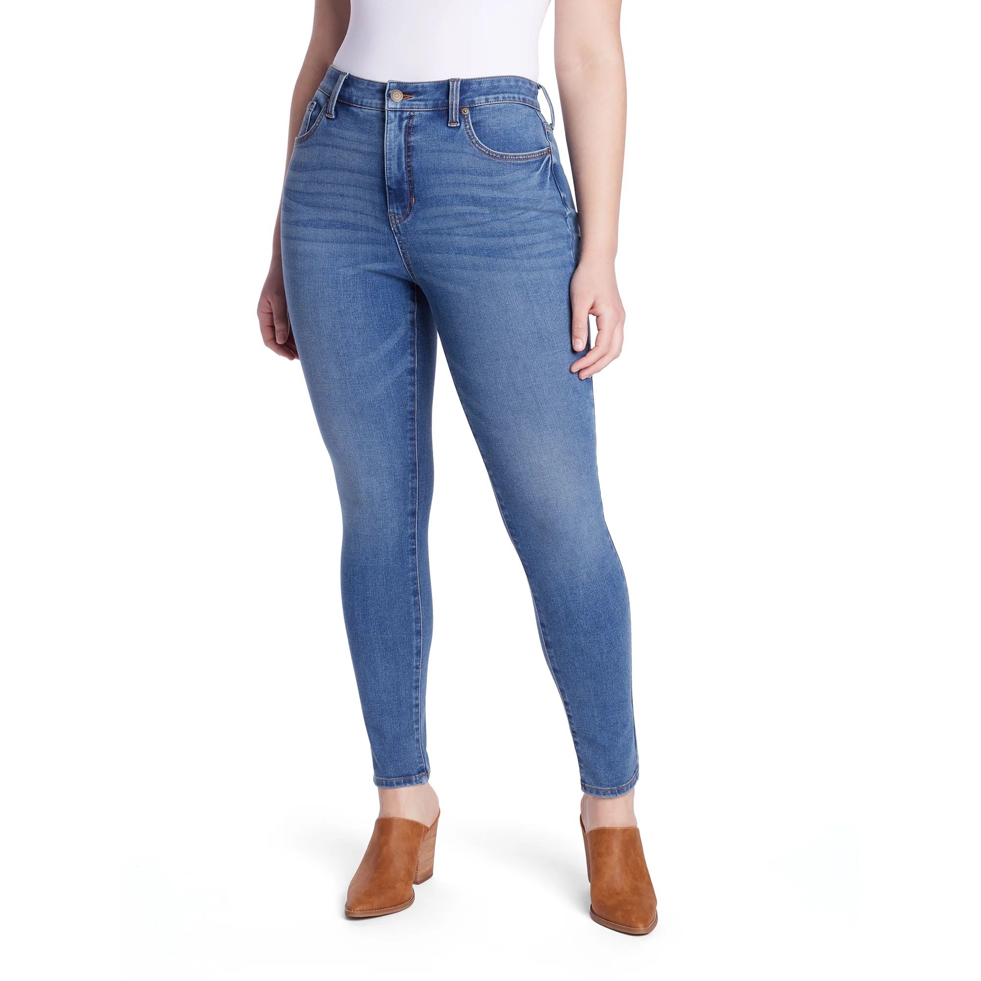 Time and Tru Women's High Rise Curvy Jeans, 29" Inseam for Regular, Sizes 4-22 | Walmart (US)