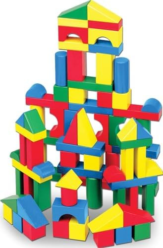 Melissa & Doug Wooden Building Blocks, 100-Piece Set of Sorting & Stacking Toys in 4 Colors and 9... | Amazon (US)