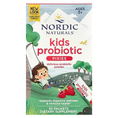 Nordic Naturals, Kids Probiotic Pixies, Ages 3+, Mixed Berry, 30 Packets, 0.035 oz (1 g) Each | iHerb
