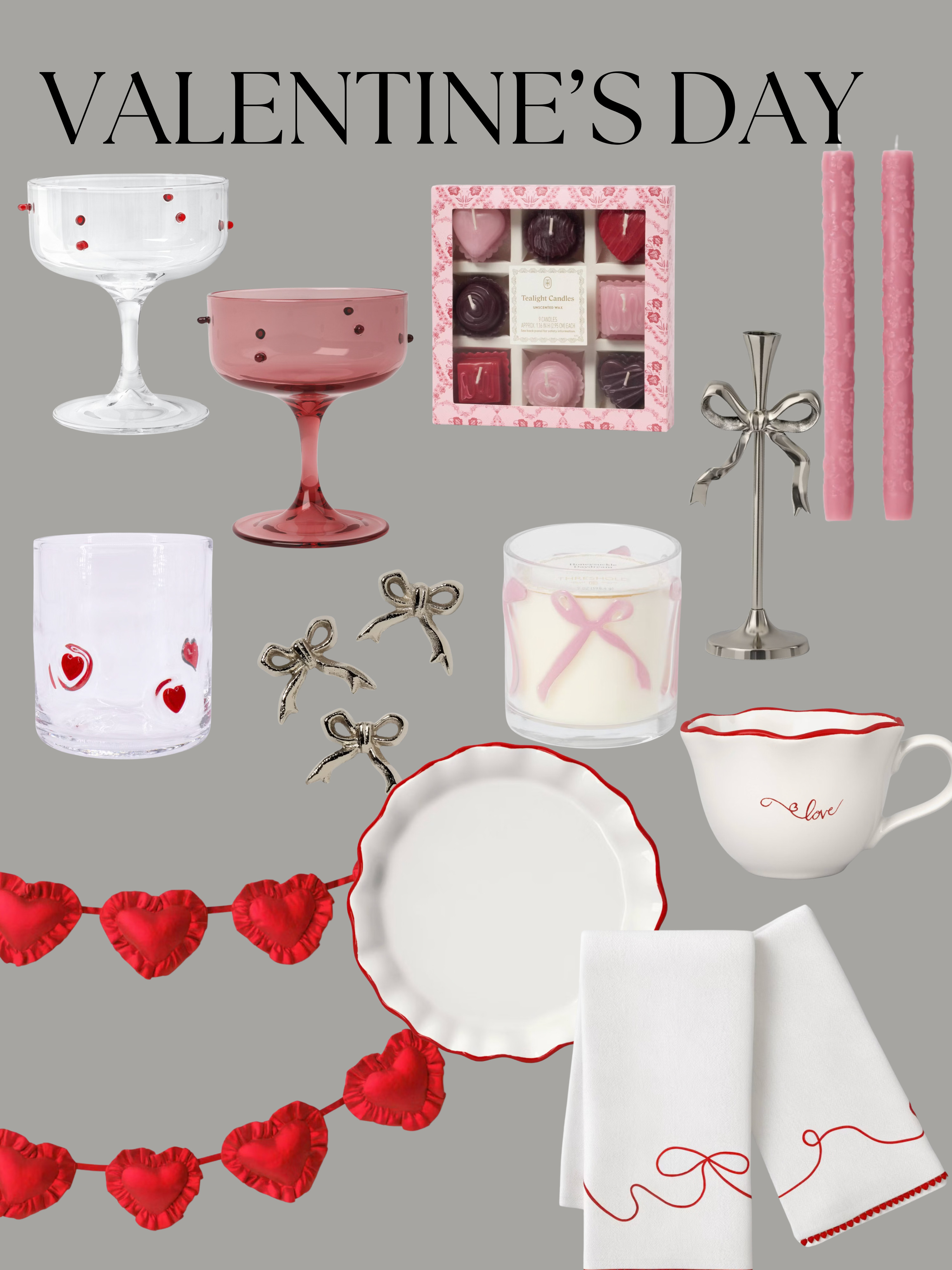 Target Valentine’s Day Decor Finds ❤️
Create the dreamiest Valentine’s Day setup with these affordable Target Valentine’s decor finds! From heart-shaped candles and bow accents to romantic coffee mugs, decorative dishes, and pink & red glassware — this is the perfect inspo for a Valentine’s Day tablescape or cozy at-home date night.

These pieces are perfect for styling your kitchen, dining table, or coffee bar with chic yet playful Valentine’s Day home decor. Think heart details, bows, candlelight, and elegant touches that feel festive without being over the top 💕

Perfect for:
• Valentine’s Day decor from Target
• Galentine’s hosting ideas
• Romantic table settings
• Seasonal home styling

Keywords / Hashtags:
#TargetValentines #ValentinesDayDecor #TargetHomeDecor #ValentinesTablescape #HeartShapedCandle #ValentinesMugs #DecorativeDishes #ValentinesDayFinds #PinkAndRedDecor #BowDecor #TargetFinds #SeasonalDecor #CoffeeBarDecor #ValentinesInspo  

 #LTKValentine #LTKSeasonal #LTKHome