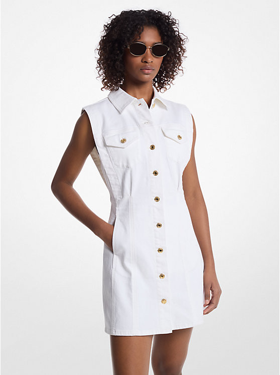 Stretch Denim Sleeveless Shirtdress | Michael Kors US