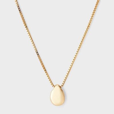 14K Gold Plated Tear Drop Pendant Necklace - A New Day™ | Target
