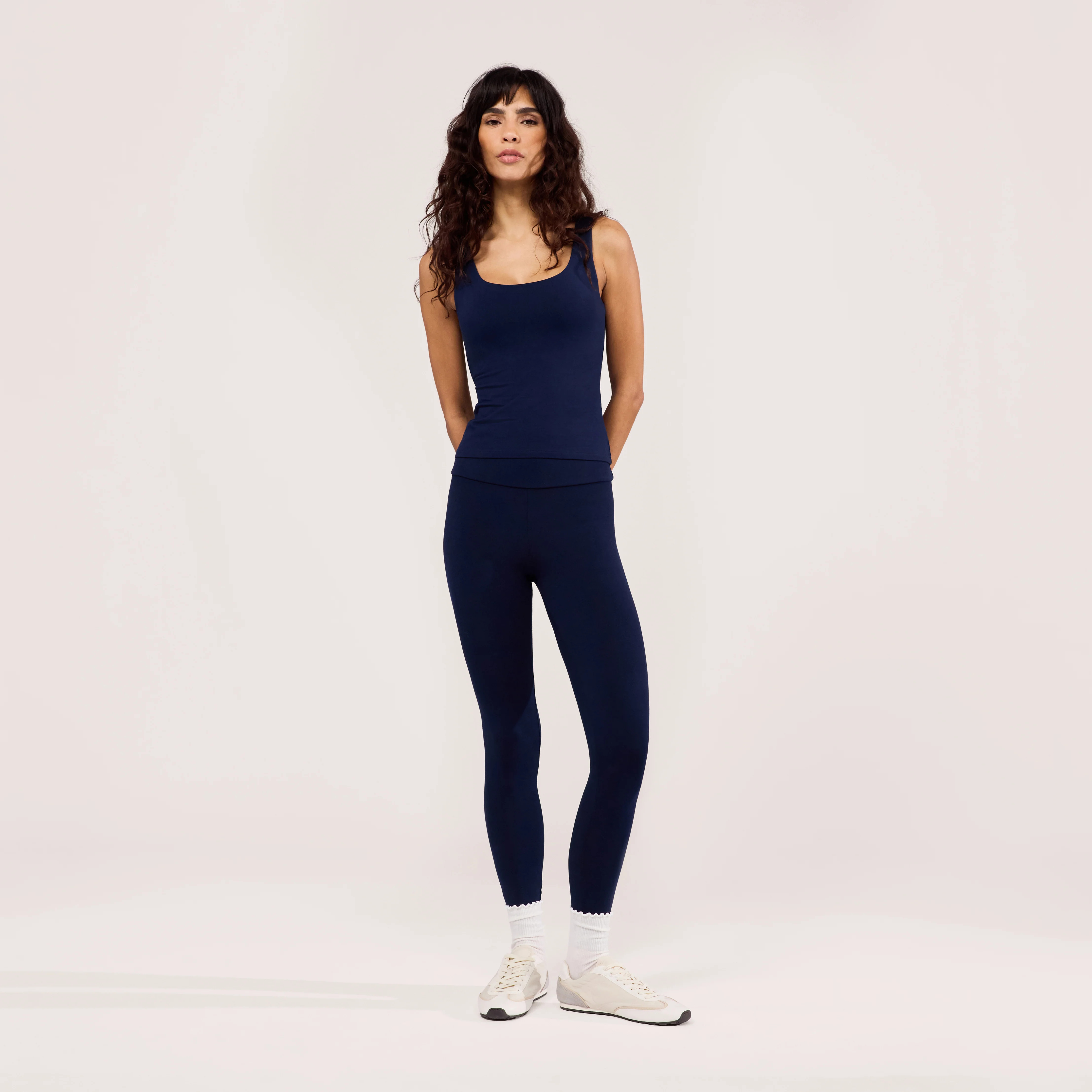 Lightweight Everyday High Waisted Leggings - Navy | LOVALL