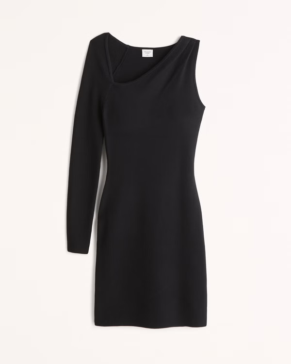 Women's Long-Sleeve One-Shoulder Mini Sweater Dress | Women's New Arrivals | Abercrombie.com | Abercrombie & Fitch (US)
