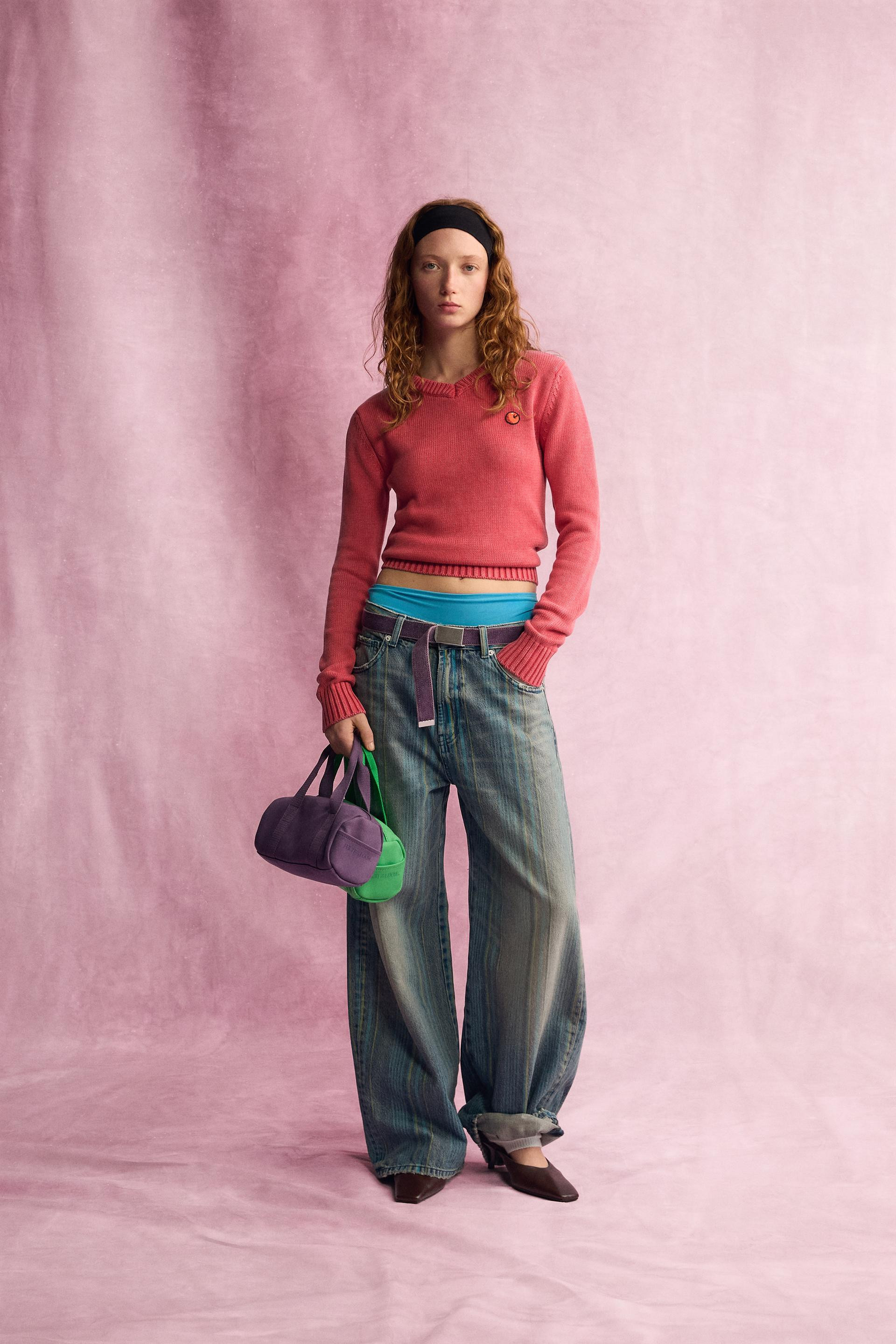FRUIT OF THE LOOM\u2122 V-NECK KNIT JUMPER | Zara US