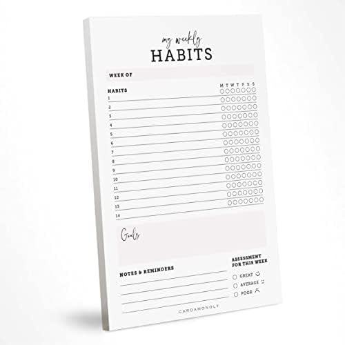Habit Tracker Notepad - 50 Page Tear Off Undated Pad - Keep Track of Your Habits Minimalist Weekl... | Amazon (US)