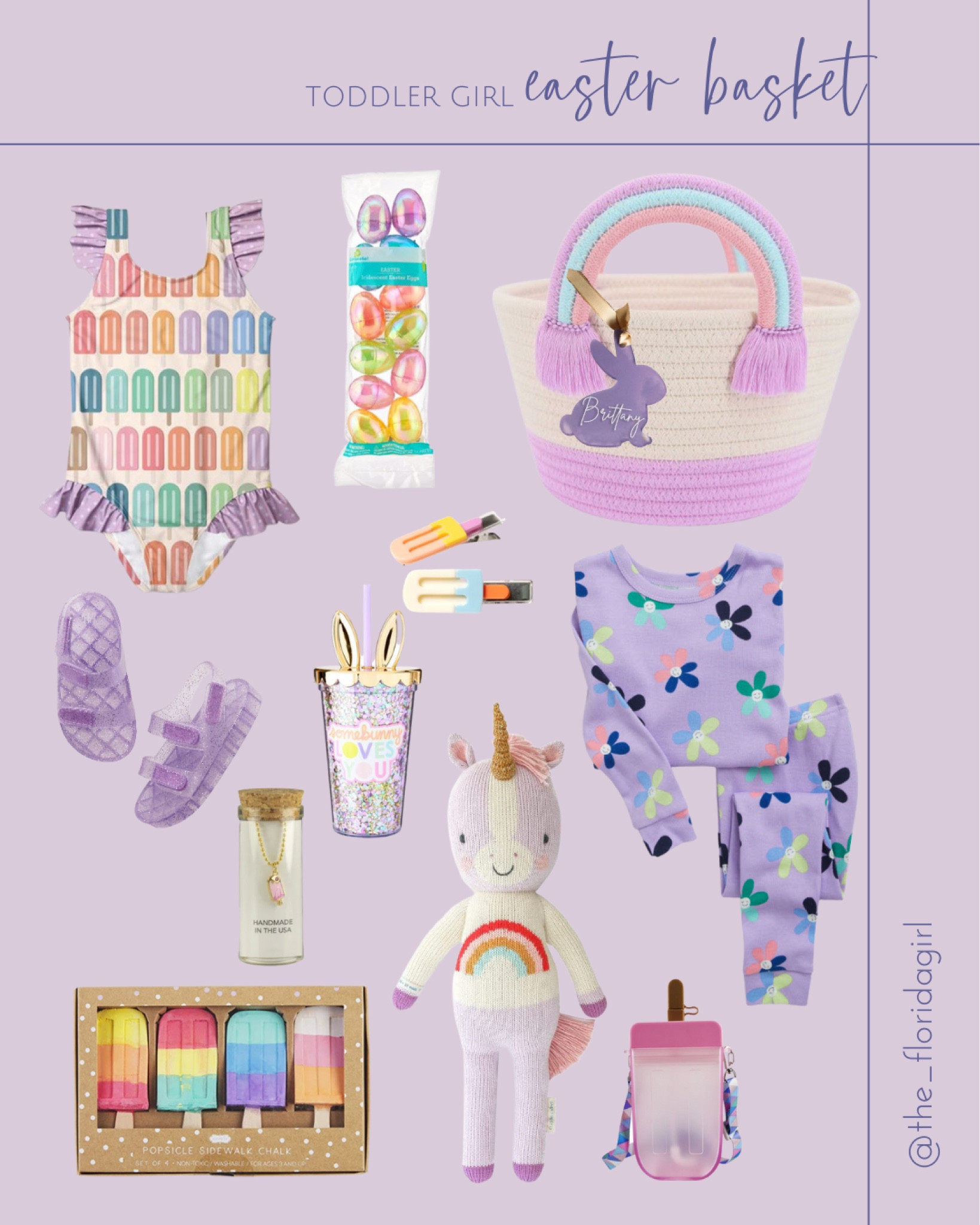 Toddler girl Easter basket #easter #easterbasket #toddlergirl #girls #gifts #giftideas #giftsforkids #eastertags #gifttag #easterparty #holidaybasket #kidseasterbasket #holiday #spring #springbreak #pastel #rainbow #colorful #bathingsuit #cuddleandkind #dolls #popsicle #sandlas #cups #cupwithstraw #dolls #pjs #pajamas #kidspajams #kidspjs

#LTKsalealert #LTKSeasonal #LTKunder50