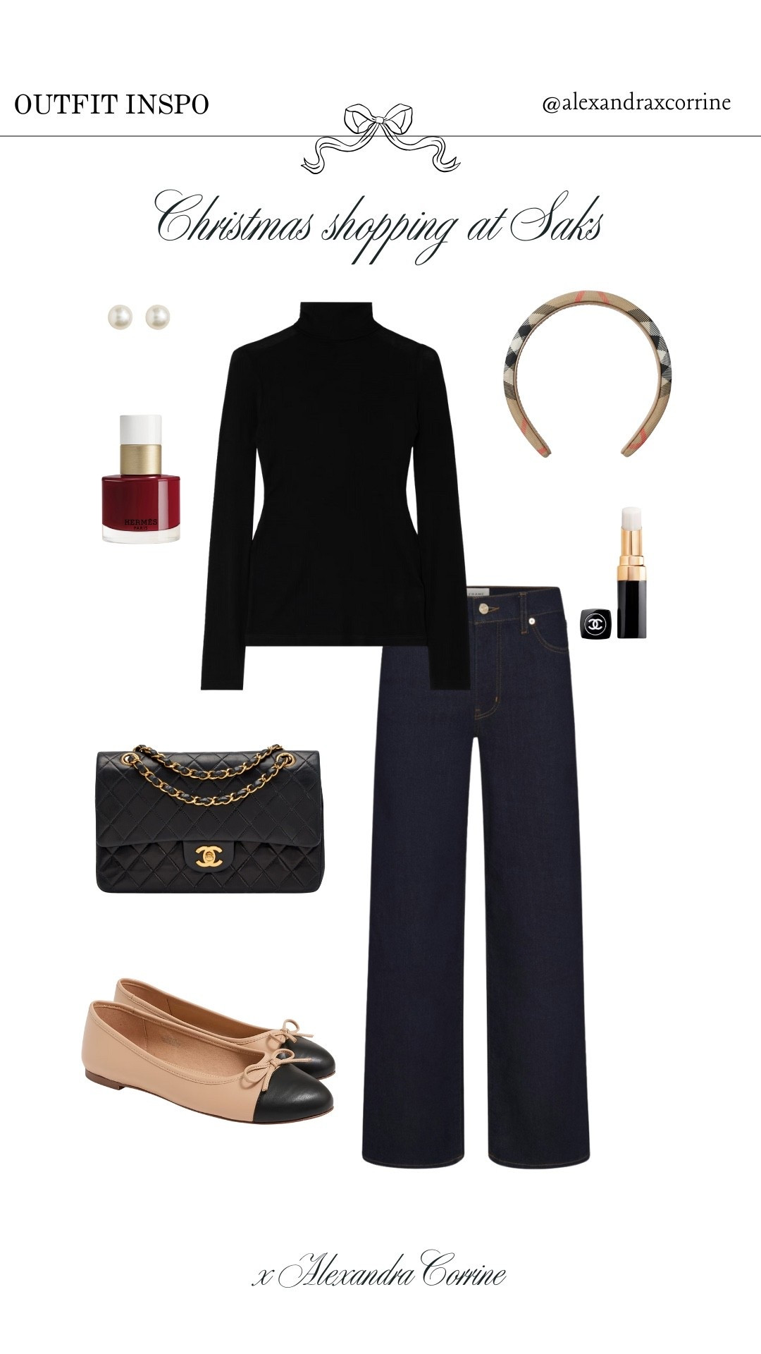 Christmas shopping at Saks outfit 🤍

Outfit inspo, outfit ideas, preppy chic style, Christmas outfit, holiday outfit inspo, turtleneck, jeans, denim, ballet flats, bougie on a budget, simple chic outfit 

#LTKSeasonal #LTKHoliday #LTKootd