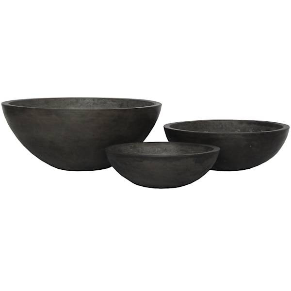 Dark Grey Concrete Round Bowl with Natural Smooth Finish, Small | At Home