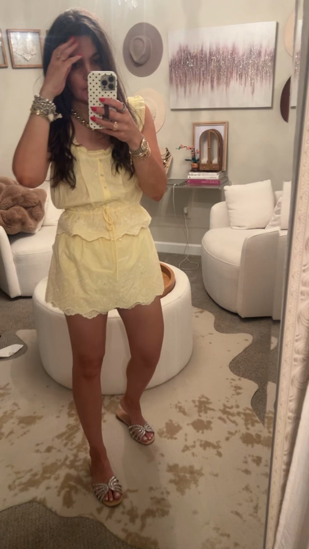 Butter yellow set! Wearing a small on top and bottom!