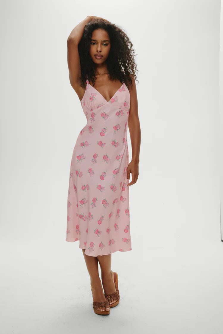 Gem Floral Midi Dress - Fresh Rose | Frankies Bikinis