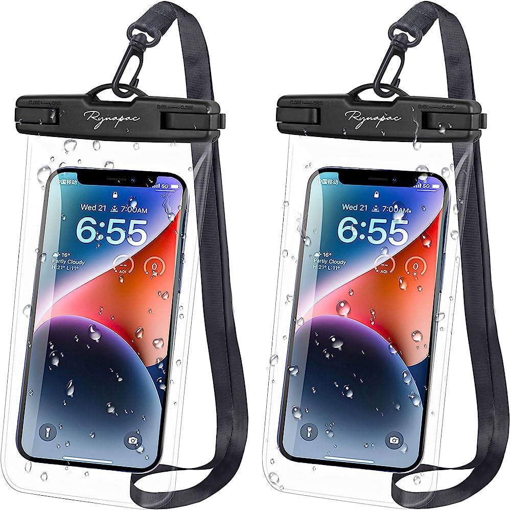 Universal Waterproof Phone Pouch Bag - 2Pack, Waterproof Case Compatible with iPhone 14 Pro Max/1... | Amazon (US)